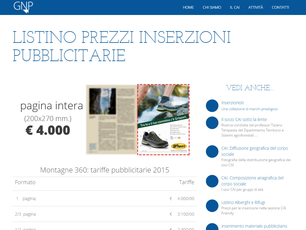 Tariffe inserzioni